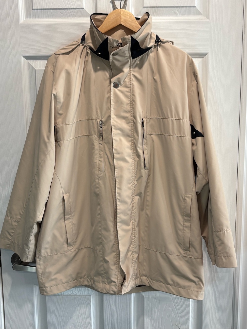 Bugatti Germany Men's Technical Windbreaker Jacket, Beige, Size 42R (Large)